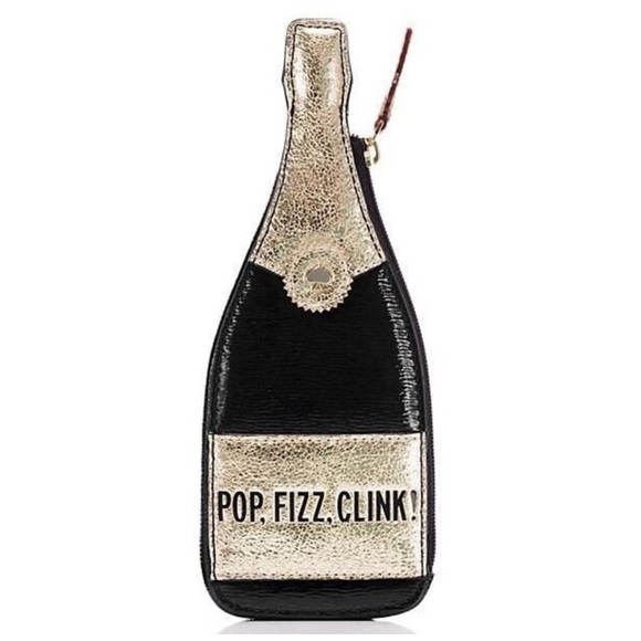 kate spade Handbags - Kate Spade novelty POP FIZZ CLINK bubble over champagne bottle coin purse